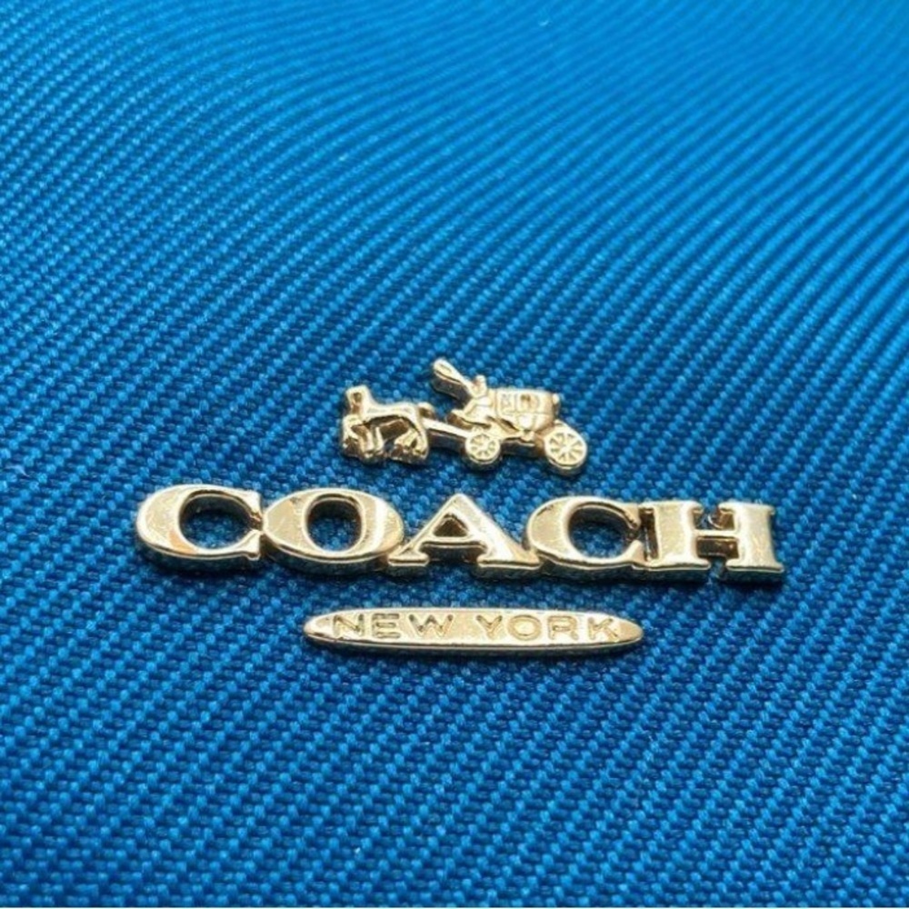 COACH WOMEN'S SAWYER CANVAS CROSSBODY MINERAL BLUE BAG 
AUTHENTIC - Picture 9 of 9